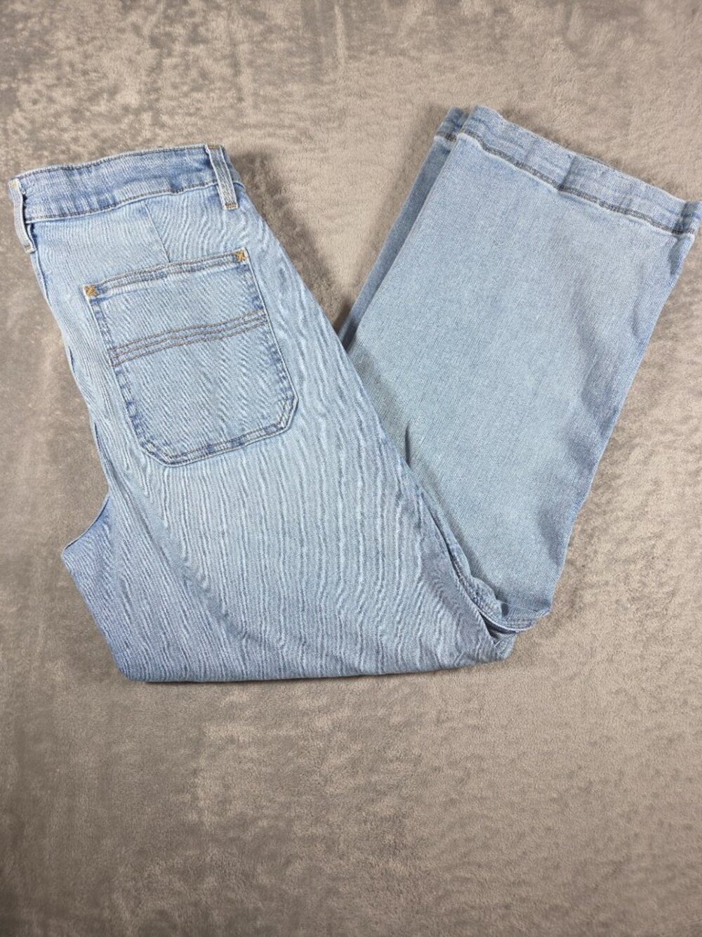 L.L. Bean 207 Vintage High-Rise Wide-Leg Cropped Jeans Light Wash Size 6 Reg